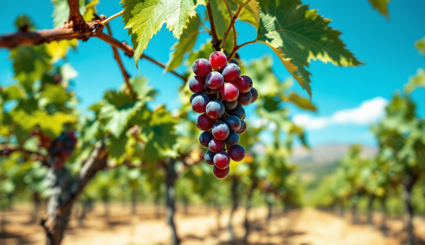Vineyard landscape in the Paphos wine region of Cyprus