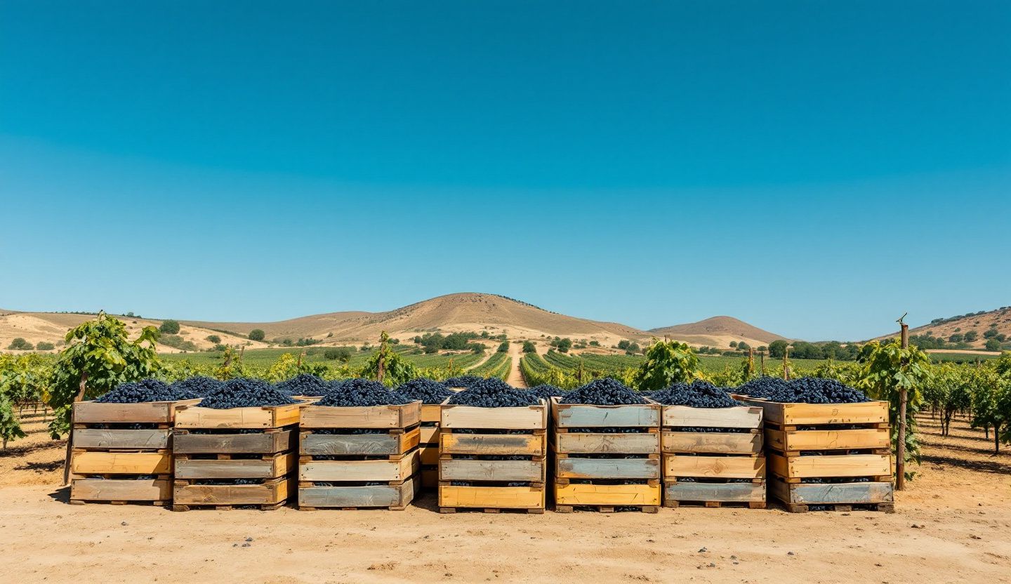 Vineyard landscape in the Limassol wine region of Cyprus