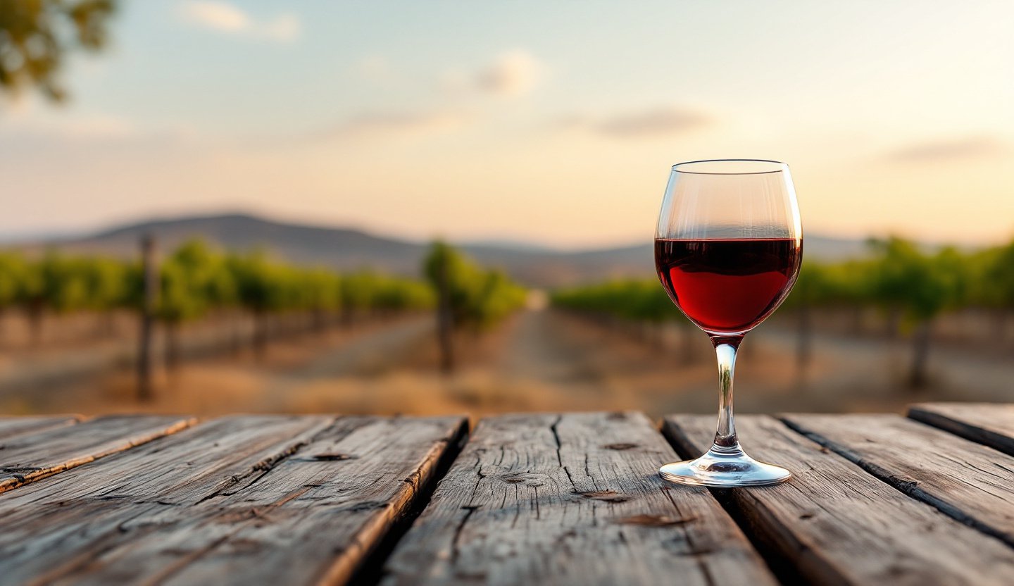 Vineyard landscape in the Limassol wine region of Cyprus