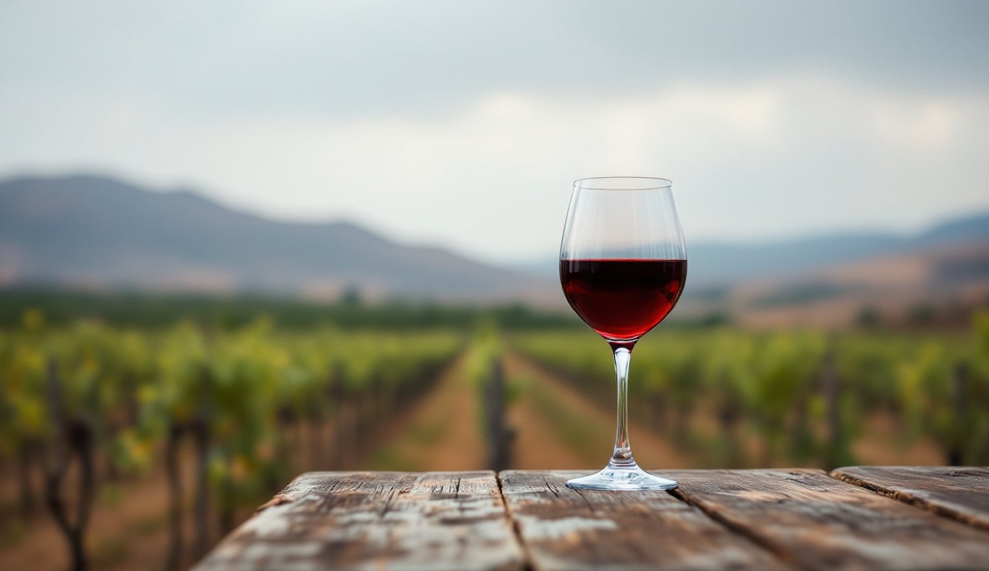 Vineyard landscape in the Limassol wine region of Cyprus